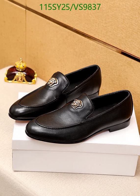 Versace Men's Black Calf Leather Loafers with Medusa Emblem