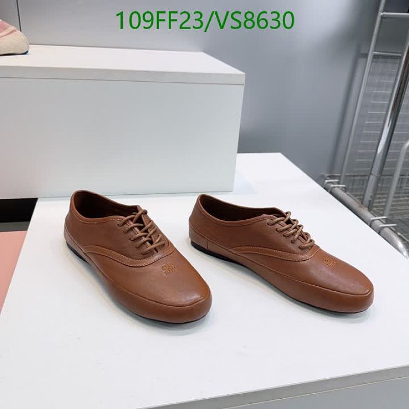 Miu Miu Women's Lace-Up Brown Leather Derby Shoes - EU 35-40