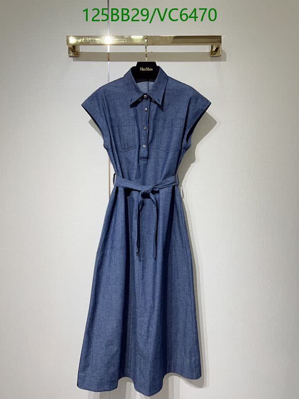 Max Mara Women's Denim Midi Dress with Belt - Elegant Blue Casual Wear