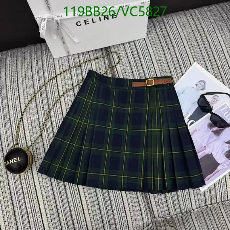 Celine Plaid Pleated Mini Skirt with Belt - Stylish Polyester Fiber