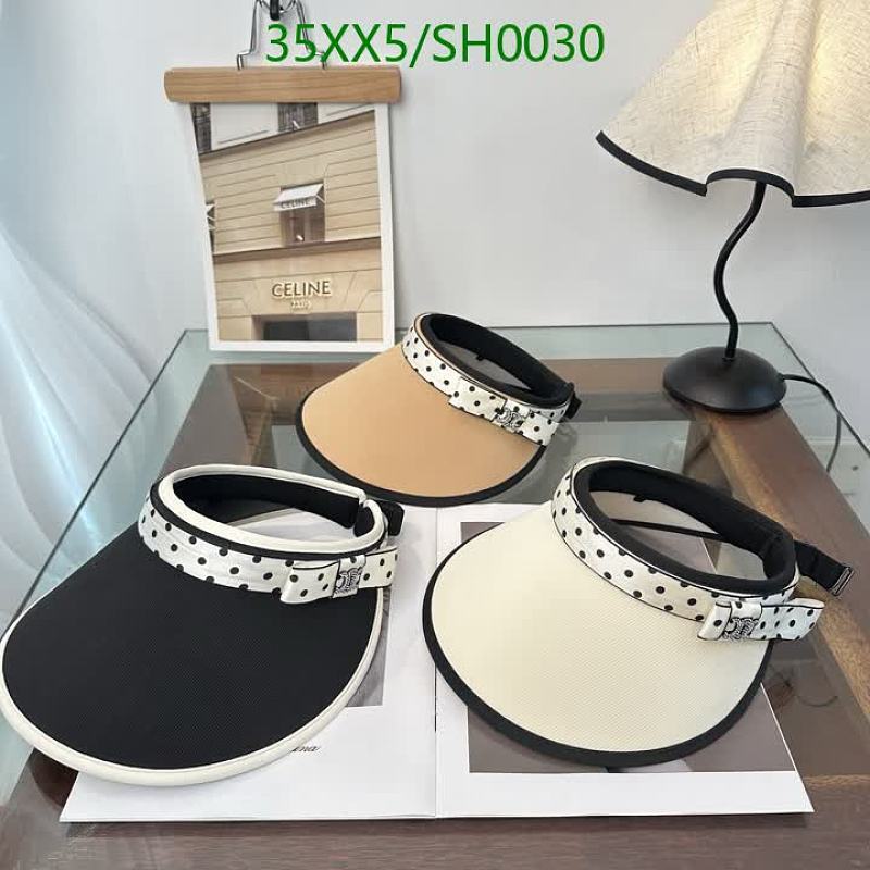 Celine Visor Sun Hat for Women - Stylish Polka Dot Adjustable Sports Cap