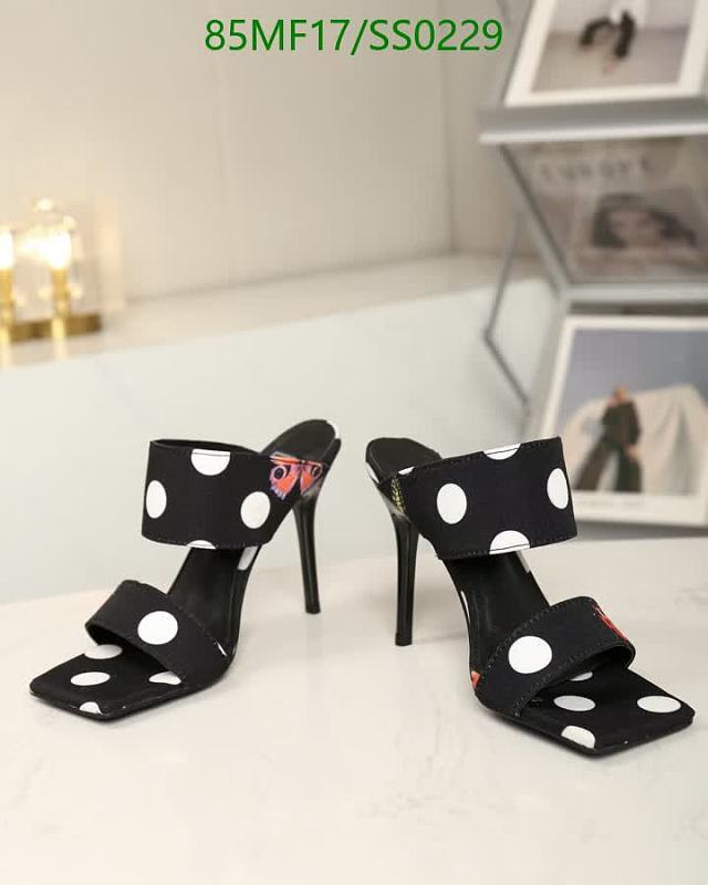 Versace Women's Polka Dot High Heel Mules - Canvas & Sheepskin