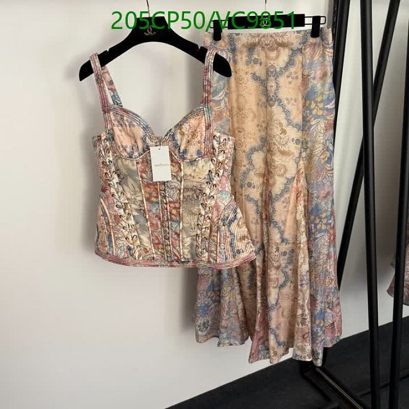 Zimmermann Floral Corset Top & Midi Skirt Set - Elegant Two-Piece Outfit