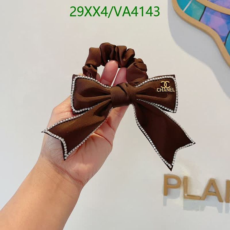 Elegant Chanel-Inspired Bow Scrunchie with Rhinestone Embellishments