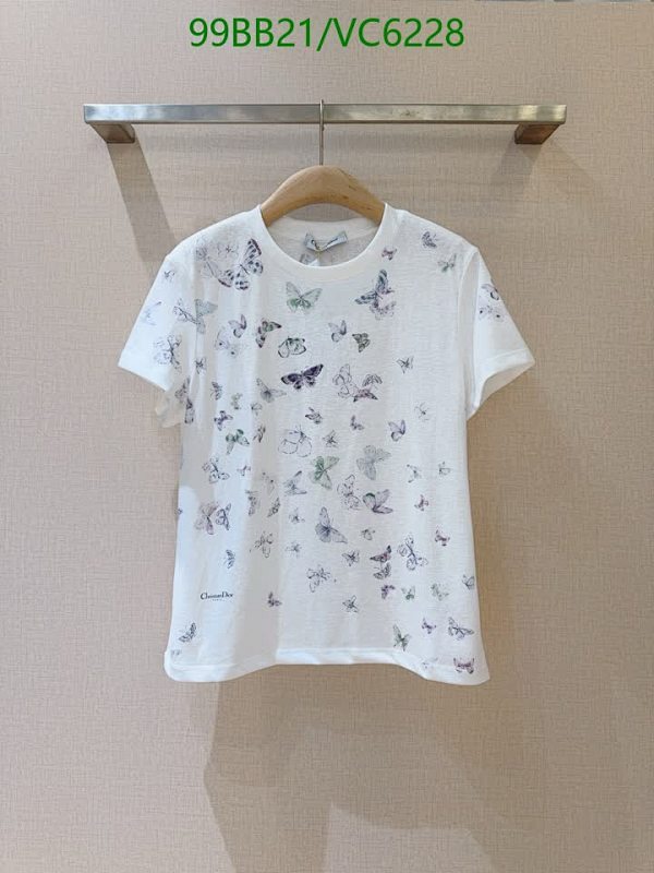 Dior Butterfly Print Short-Sleeve T-Shirt - Comfortable Cotton Knit Top