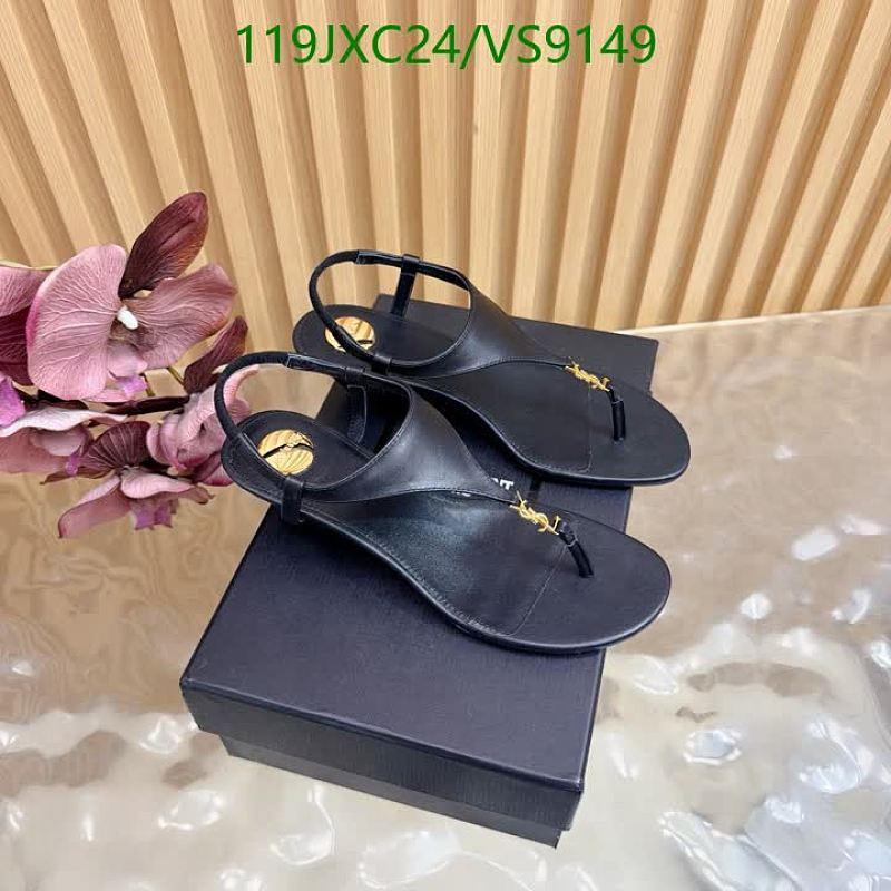 Yves Saint Laurent Women's Black Patent Leather Thong Sandals EU 35-41
