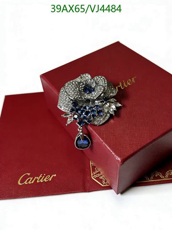 Cartier Elegant Floral Brooch with Blue Gemstones - Exquisite Pin Accessory