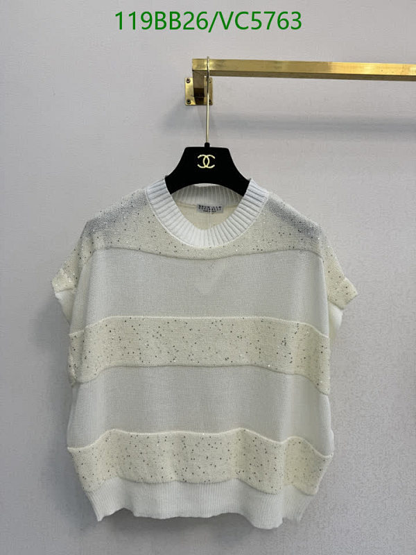 Brunello Cucinelli Women's Knitted Sequin-Embellished Round Neck Top