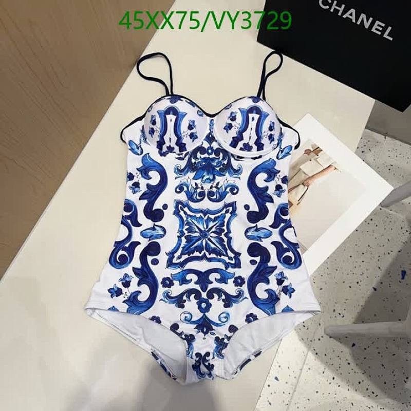 D&G Majolica Print Swimsuit - Elegant One-Piece Ruffled Bathing Suit