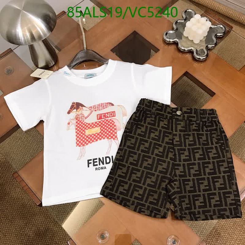 Fendi Kids Cotton & Denim Horse Graphic T-Shirt & FF Logo Shorts Set