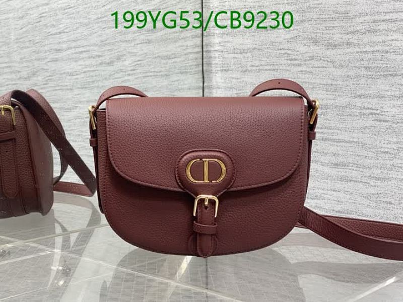 Dior Saddle Bag Genuine Leather Burgundy Shoulder Bag for Women