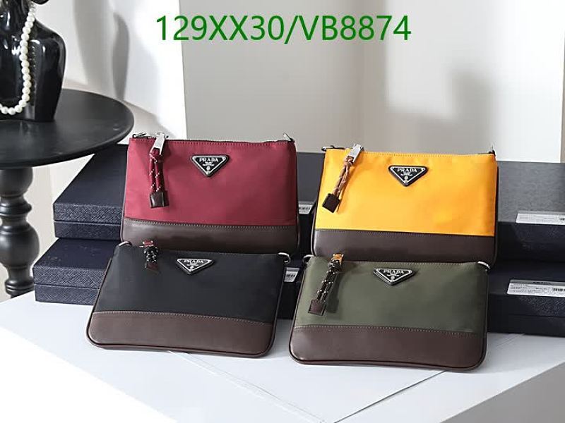 Prada Nylon and Leather Clutch Bag for Women - Stylish and Versatile