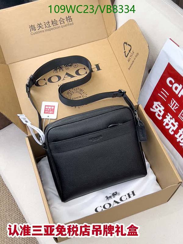 Coach Genuine Leather Crossbody Bag for Men - Black