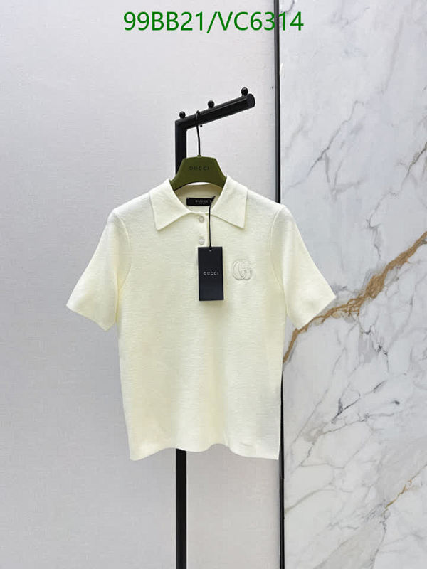 Gucci Women's Knitted Wool Polo Shirt - Short Sleeve GG Logo Top