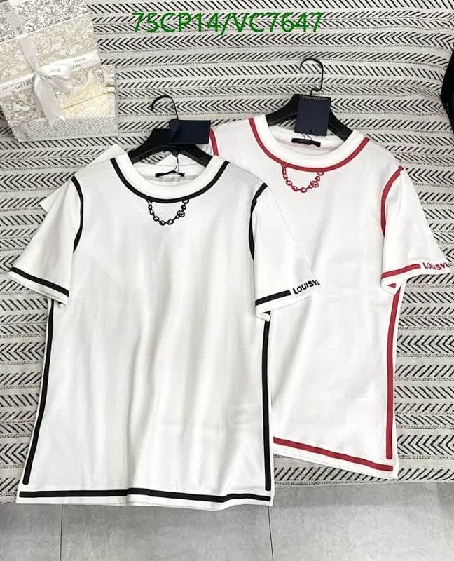 Louis Vuitton Cotton Crew Neck T-Shirt with Chain Print Detail