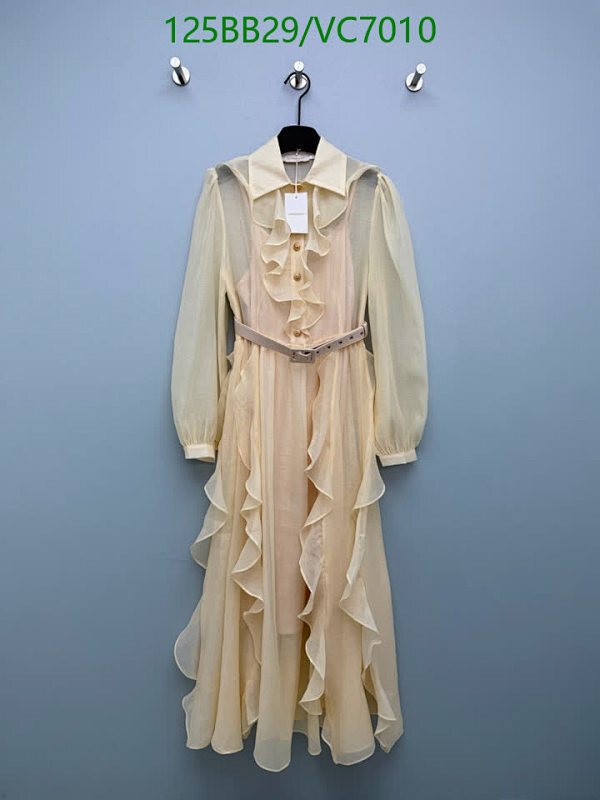 Zimmermann Ruffled Long Sleeve Maxi Dress with Belt - Elegant Polyester Fiber