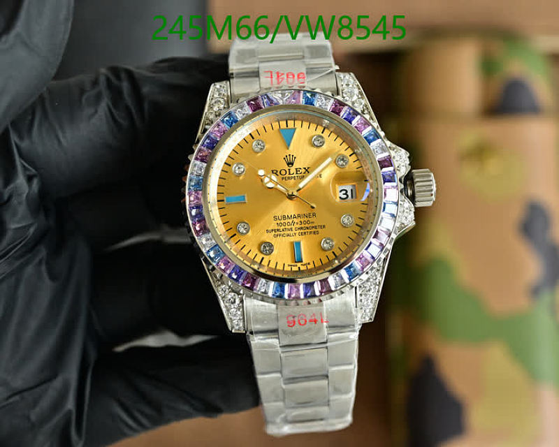 Rolex Submariner Gold Dial Diamond Bezel Automatic Mechanical Watch