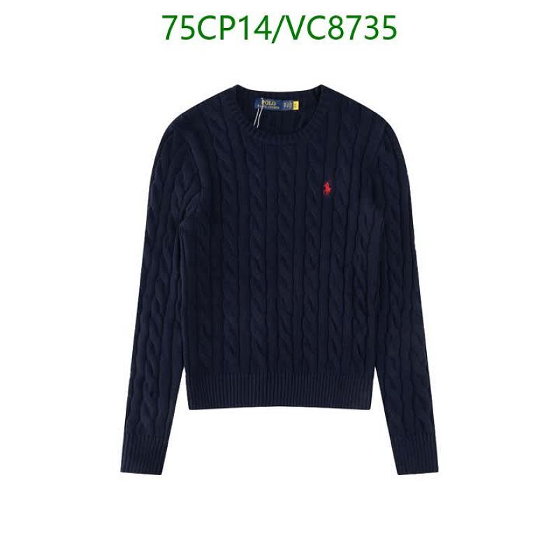 Ralph Lauren Men's Cable Knit Crewneck Sweater Navy Blue