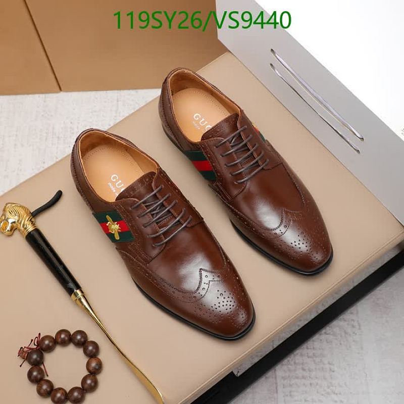 Gucci Men's Brown Leather Wingtip Brogue Shoes - EU 38-46