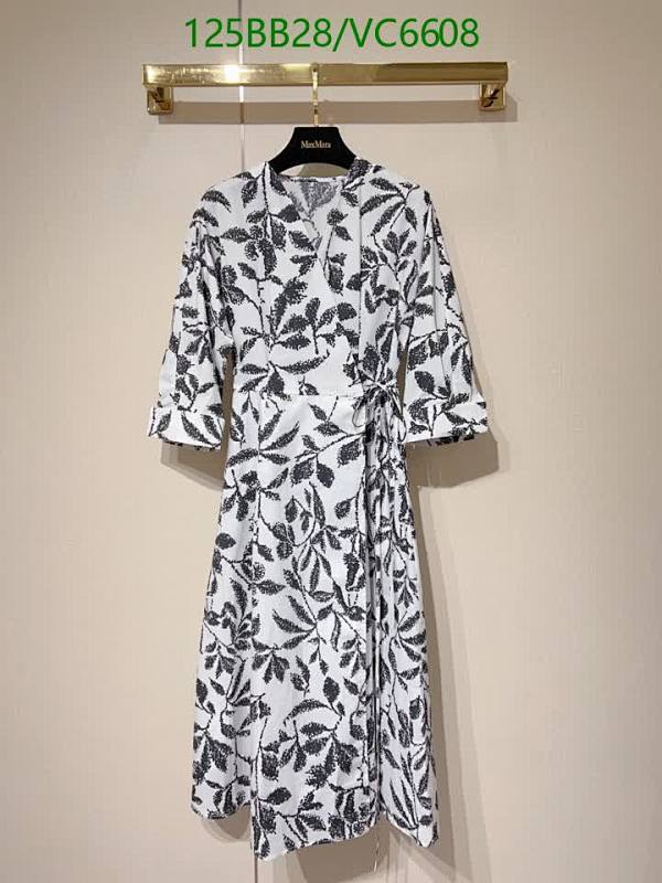 Max Mara Women's Leaf Print Cotton Wrap Dress with Tie Waist