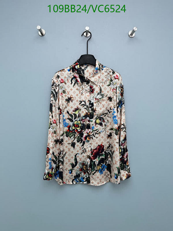 Louis Vuitton Floral Monogram Silk Blouse - Elegant Long Sleeve Top for Women