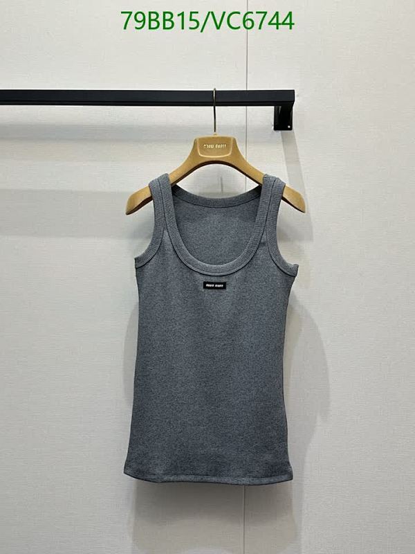 Miu Miu Women's Cotton Ribbed Tank Top – VC6744 Everyday Comfort