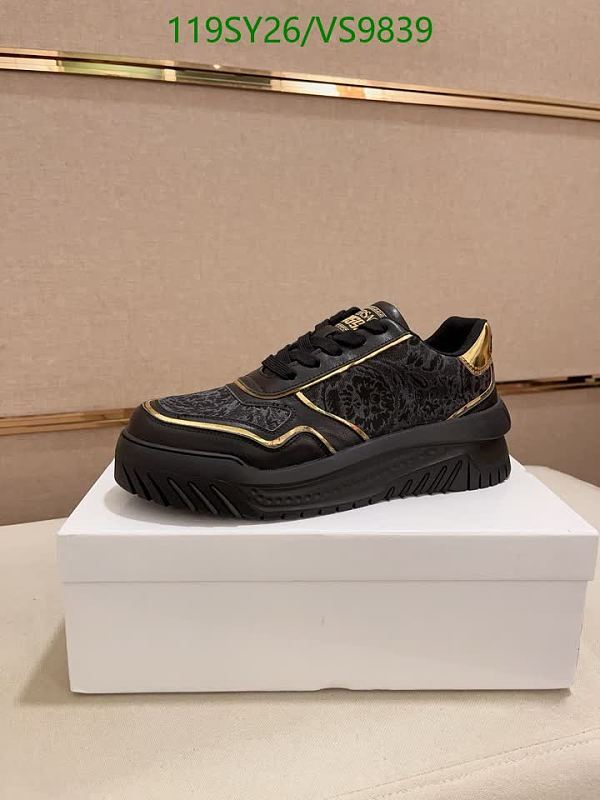 Versace Men's Black Leather & Sheepskin Low-Top Sneakers