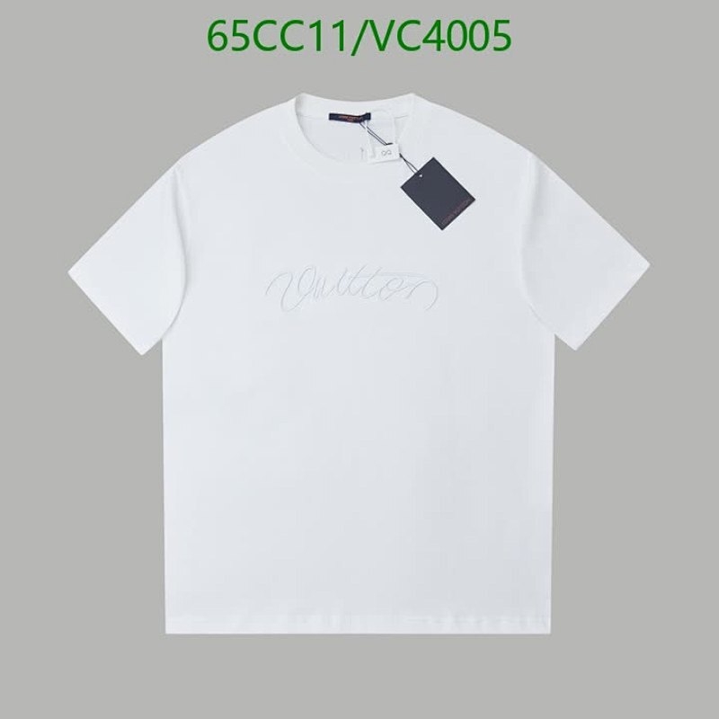 Louis Vuitton White Cotton T-Shirt with Embroidered Logo, Sizes S-XL