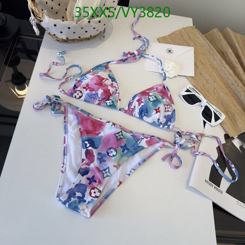 Louis Vuitton Monogram Watercolor Print Bikini Swimsuit - Vibrant Designer Beachwear