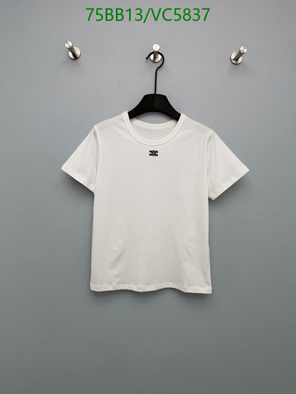 Celinee Classic Cotton Crew Neck T-Shirt with Signature Logo Embroidery