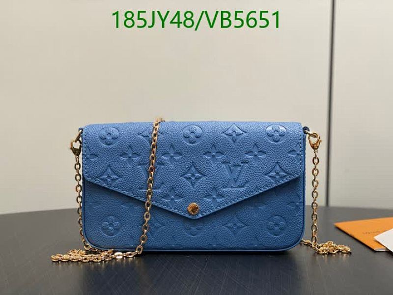Louis Vuitton Empreinte Leather Pochette Félicie Chain Wallet - Blue