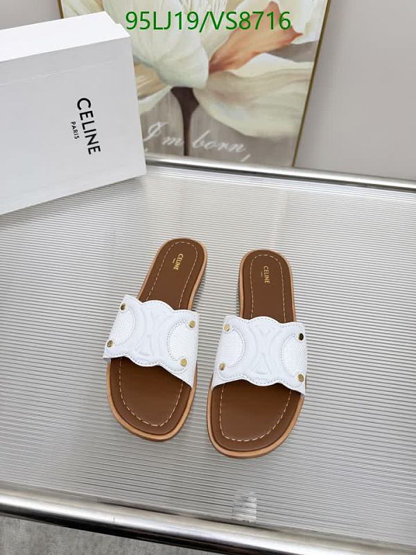 Celine Women's White Calf Leather Slides - EU 35-42