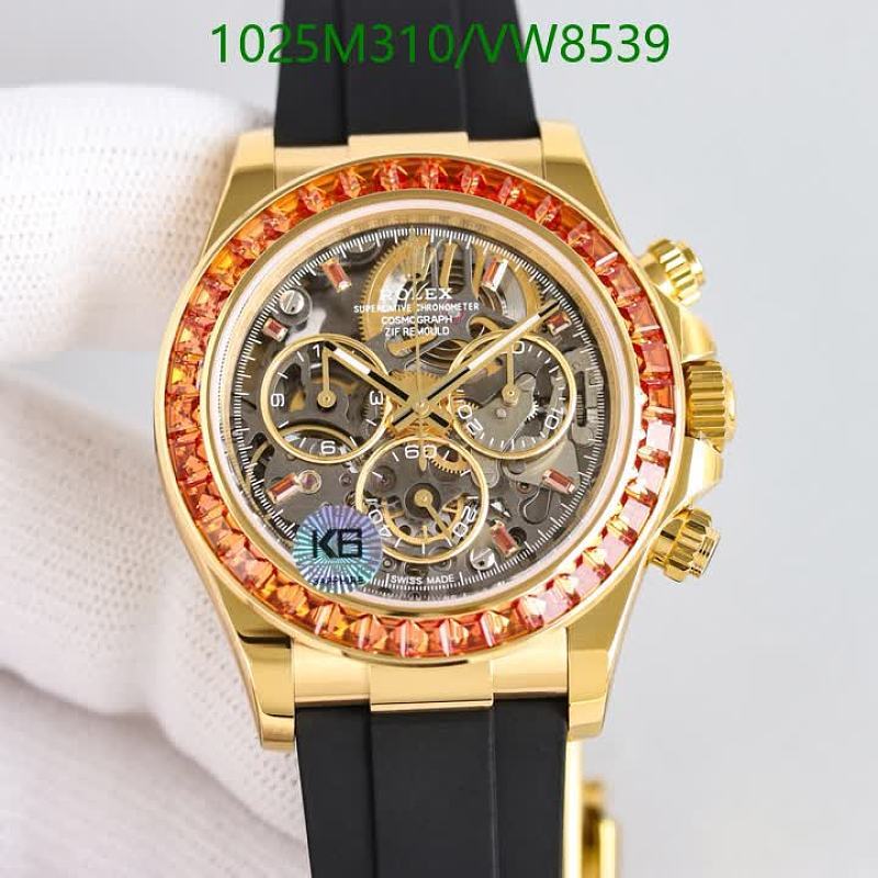 Rolex Daytona Skeleton Dial Sapphire Crystal Gold Watch with Gemstone Bezel