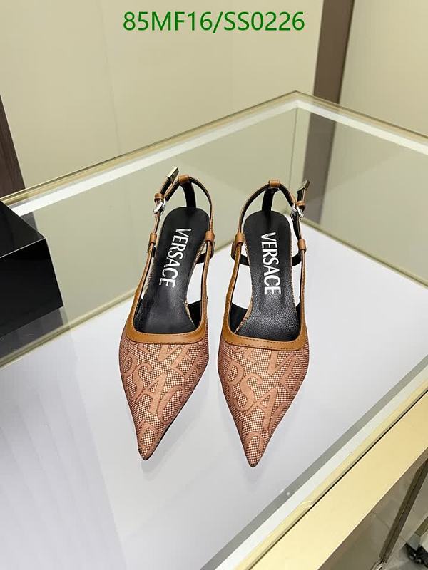 Versace Women's Slingback Heels - Elegant Canvas & Leather Shoes