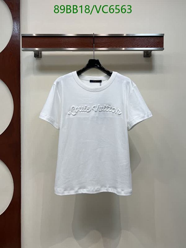 Louis Vuitton Women's Embossed Logo Cotton T-Shirt - Short Sleeve Crew Neck