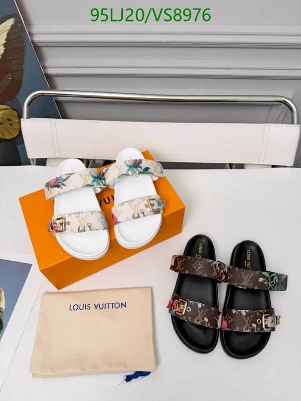 Louis Vuitton Women's Calf Leather & Sheepskin Slides - Floral Monogram