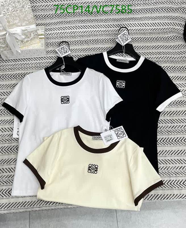 Loewe Anagram Embroidered Ringer T-Shirt - Cotton Short Sleeve Crewneck Top 7 Loewe Anagram Embroidered Ringer T-Shirt - Cotton Short Sleeve Crewneck Top