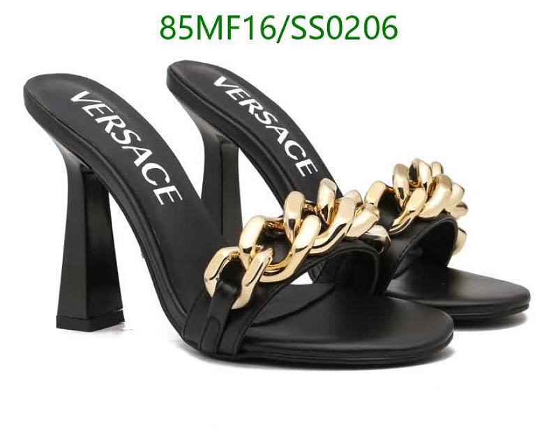 Versace Women's Black Leather Mules with Gold Chain Embellishment, 10CM Heel