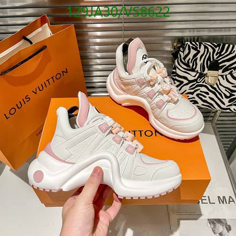 Louis Vuitton Women's White & Pink Cowhide Sneakers