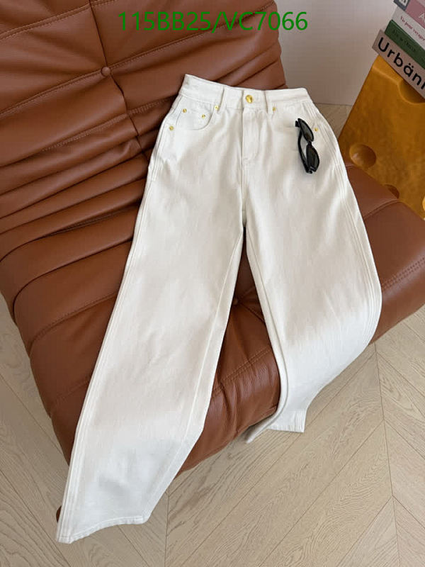 Louis Vuitton Women's White Denim Wide-Leg Jeans - VC7066