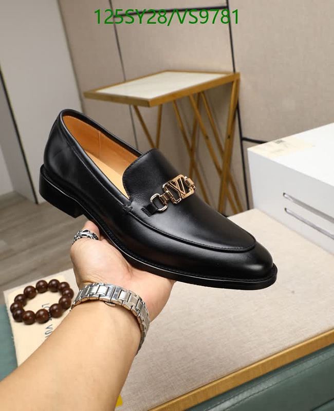 Louis Vuitton Men's Black Leather Loafers with Gold Buckle