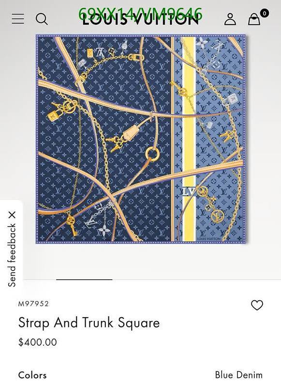 Louis Vuitton Strap And Trunk Square Scarf - Real Silk 90x90CM