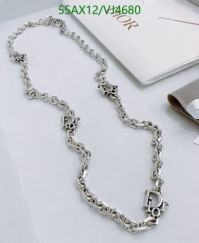 Dior Charm Link Necklace - Silver-Tone Finish with Interlocking CD Initials, 60CM 5 Dior Charm Link Necklace - Silver-Tone Finish with Interlocking CD Initials, 60CM