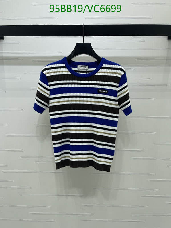 Miu Miu Striped Knitted Short Sleeve Top - Elegant Wool Blend Pullover