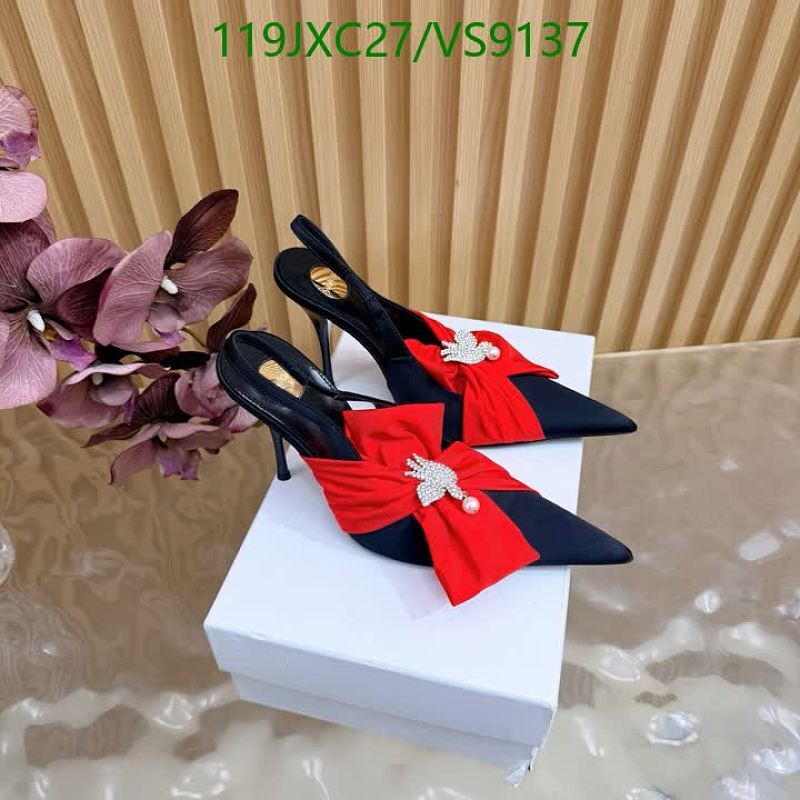 Yves Saint Laurent Women's Black Red Silk Bow Stiletto Heels
