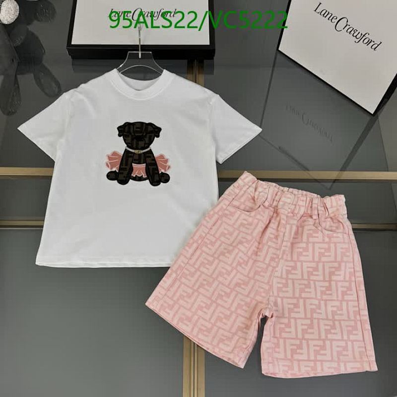 Fendi Kids' Adorable Puppy Print T-Shirt & FF Logo Shorts Set - White & Pink