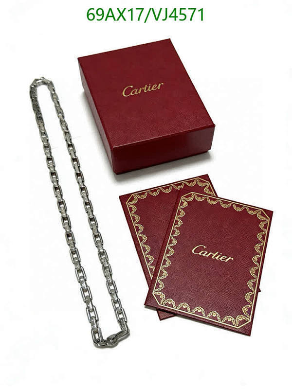 Cartier Silver-Tone Chain Necklace - 60cm Luxury Jewelry with Elegant Box