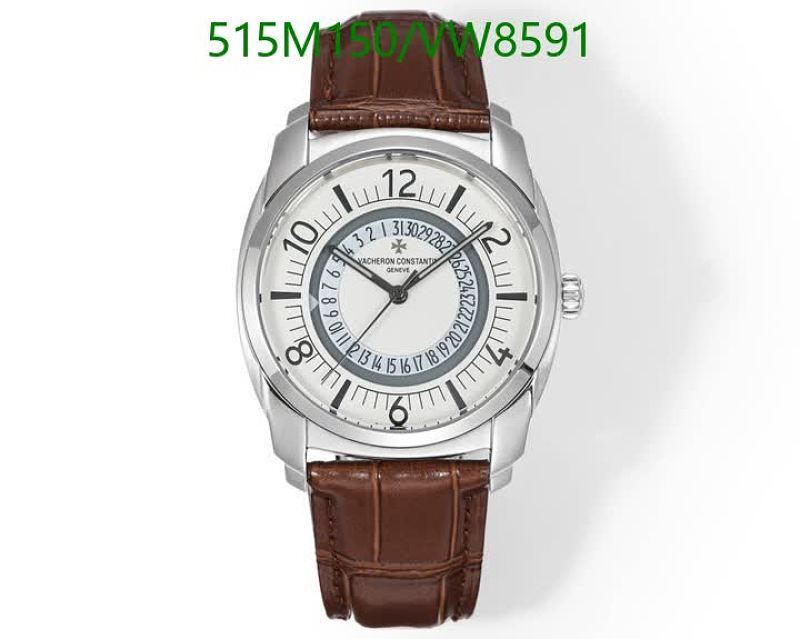 Vacheron Constantin Automatic Mechanical Watch with Brown Leather Strap 41MM