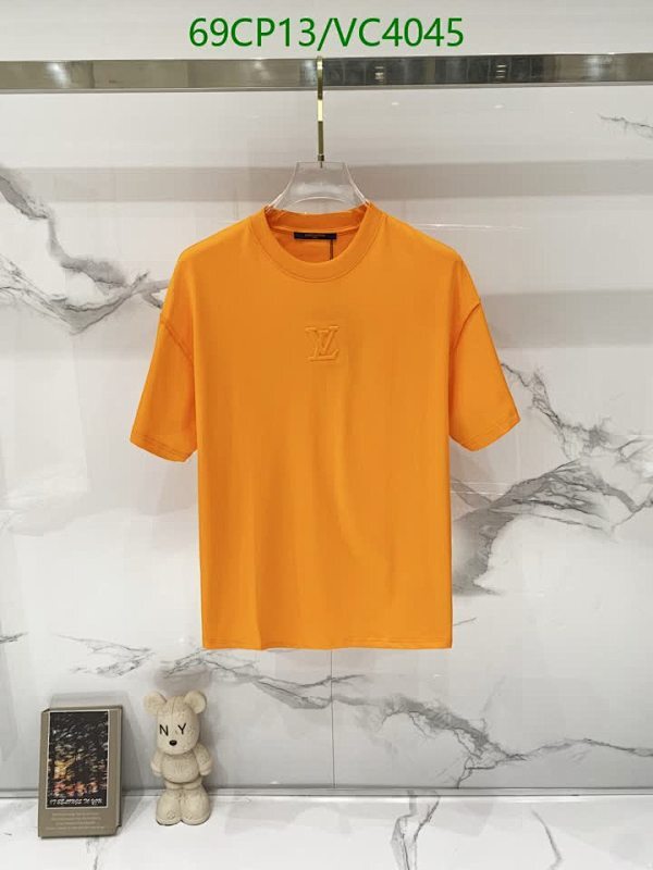 Louis Vuitton Monogram Embossed Orange T-Shirt for Men - Premium Cotton Tee