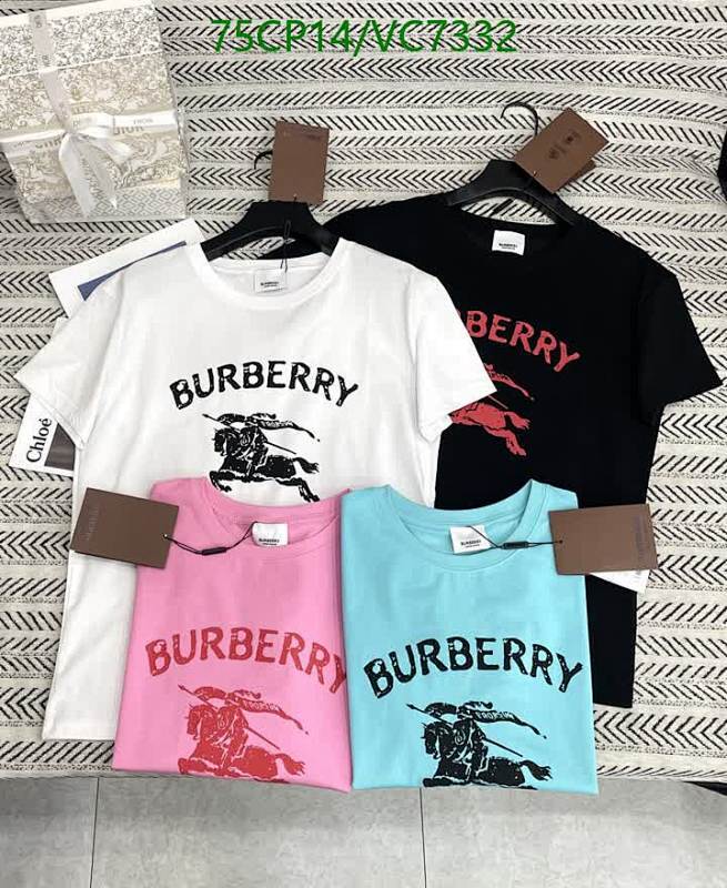 Burberry Cotton Short Sleeve Graphic T-Shirts for Men & Women with Equestrian Knight